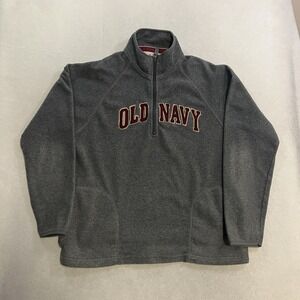 Vintage Y2K Old Navy Fleece 1/4 Zip Sweatshirt Men's Size XL Embroidered Logo